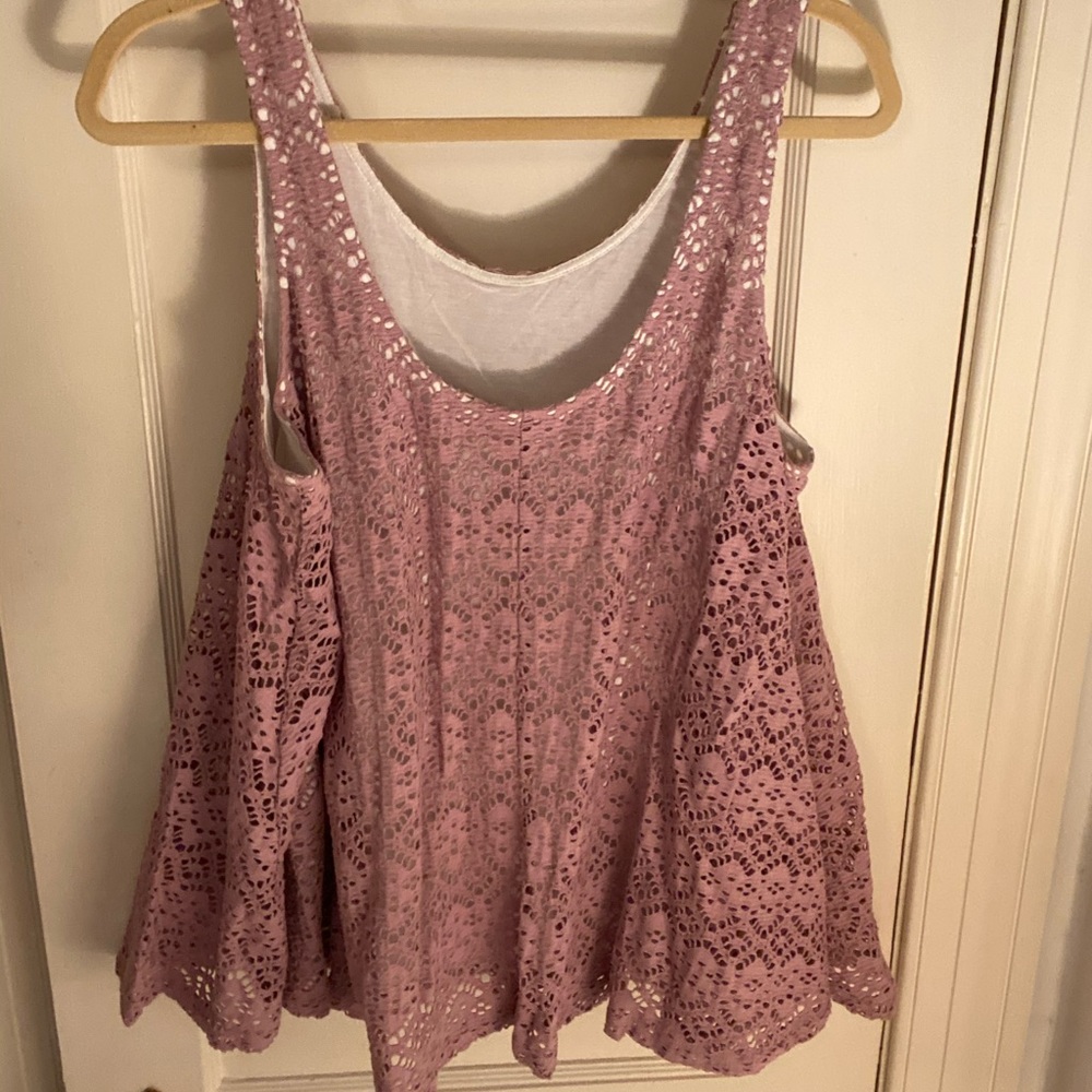 Deletta (Anthropologie) Lilac Eyelet Tank Top